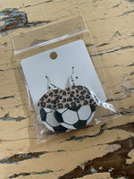 Wooden Soccer Ball Earrings