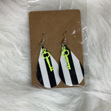 Black and White Striped Earrings