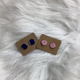 Faux Leather Stud Earrings