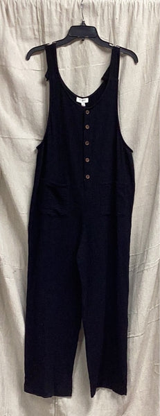 Black Linen Overalls