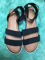 Black Ribbon Flat Sandal (Women's)