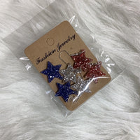 Patriotic Stars Dangle Earrings