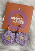 Purple Flower Earrings