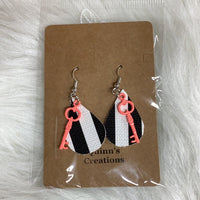 Black and White Striped Earrings