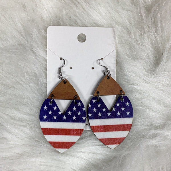 American Flag Wood Dangles