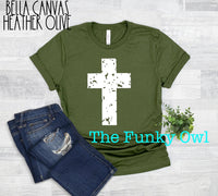 Distressed Cross White