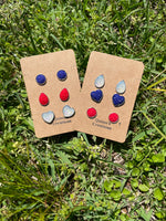 Druzy Stone Earrings Triple Sets