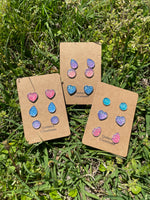 Druzy Stone Earrings Triple Sets