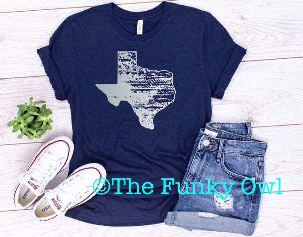 Distressed Silver Texas